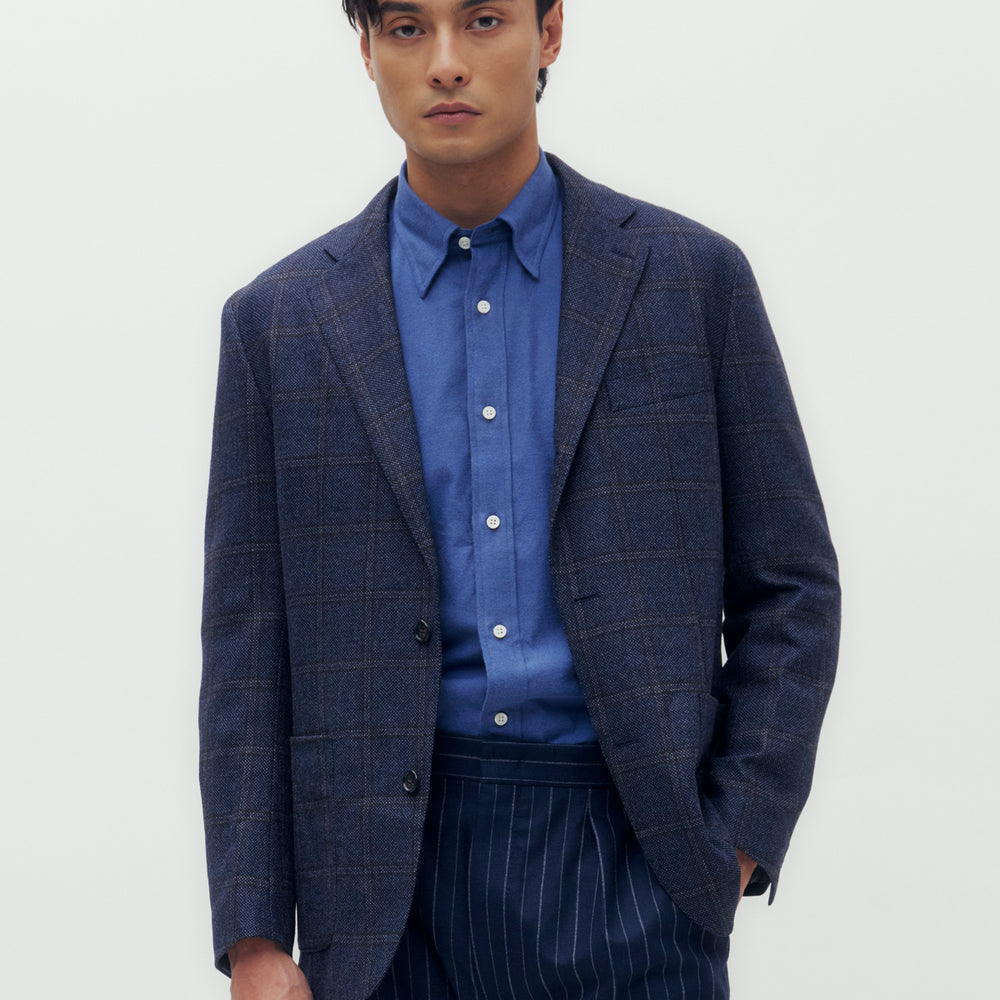 Window Check Wool Blazer Jacket