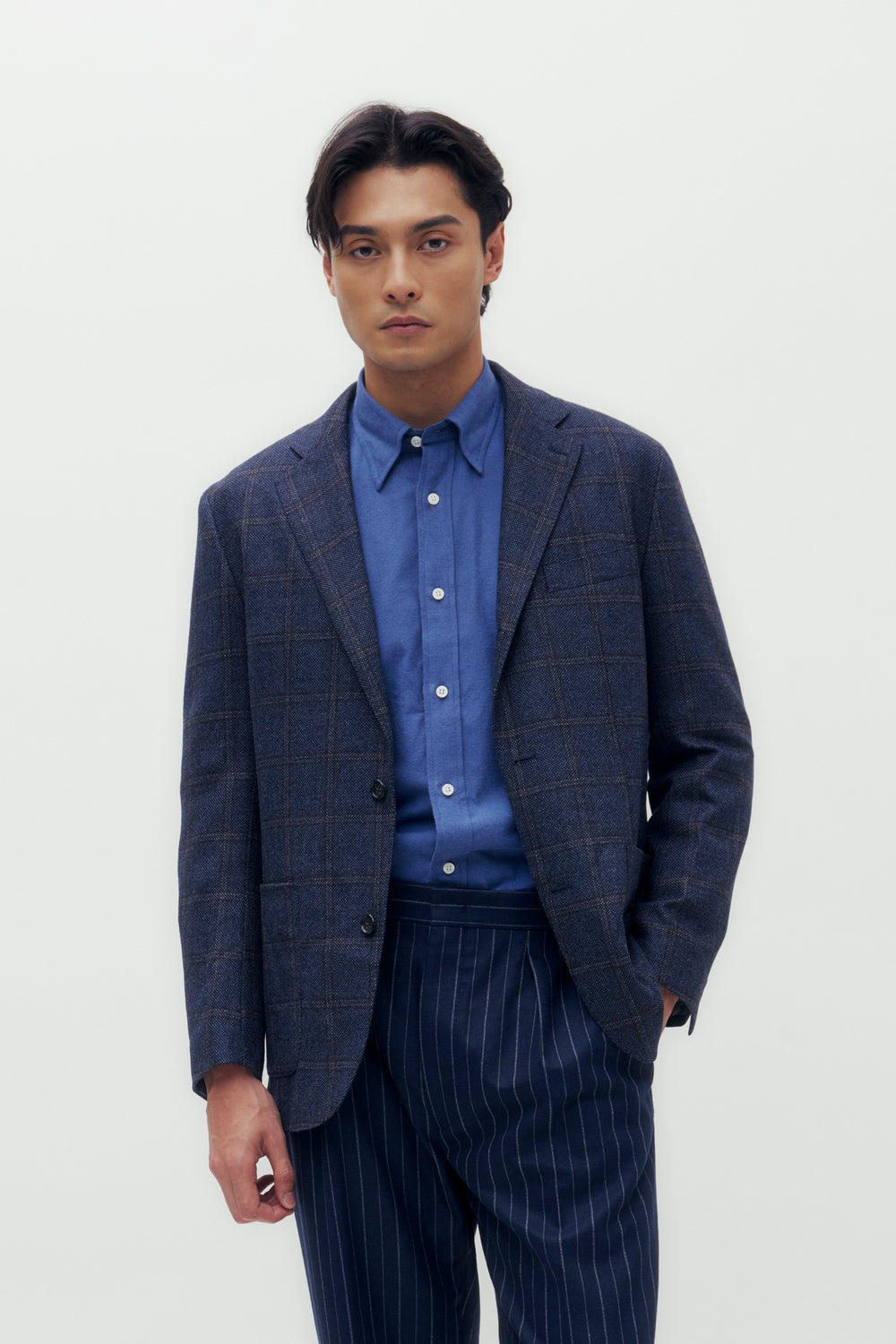 Window Check Wool Blazer Jacket