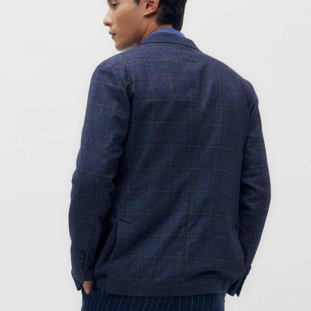 Window Check Wool Blazer Jacket