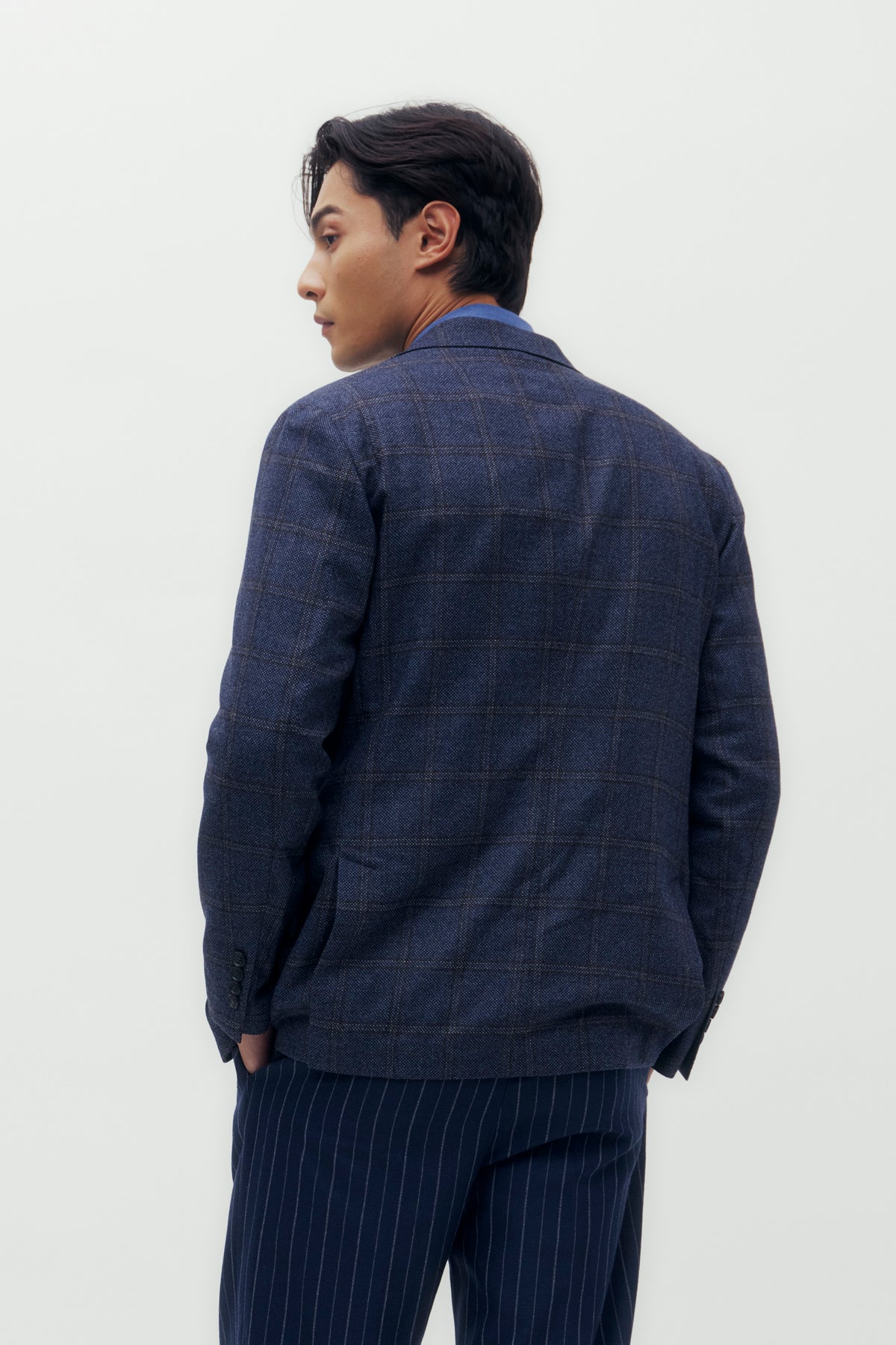 Window Check Wool Blazer Jacket