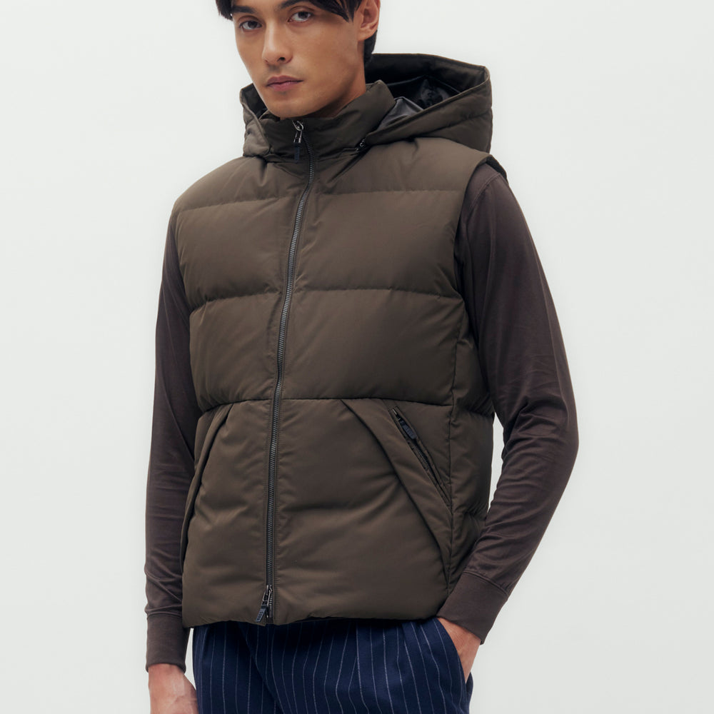 
                      
                        Quilted Down Vest with Hood
                      
                    