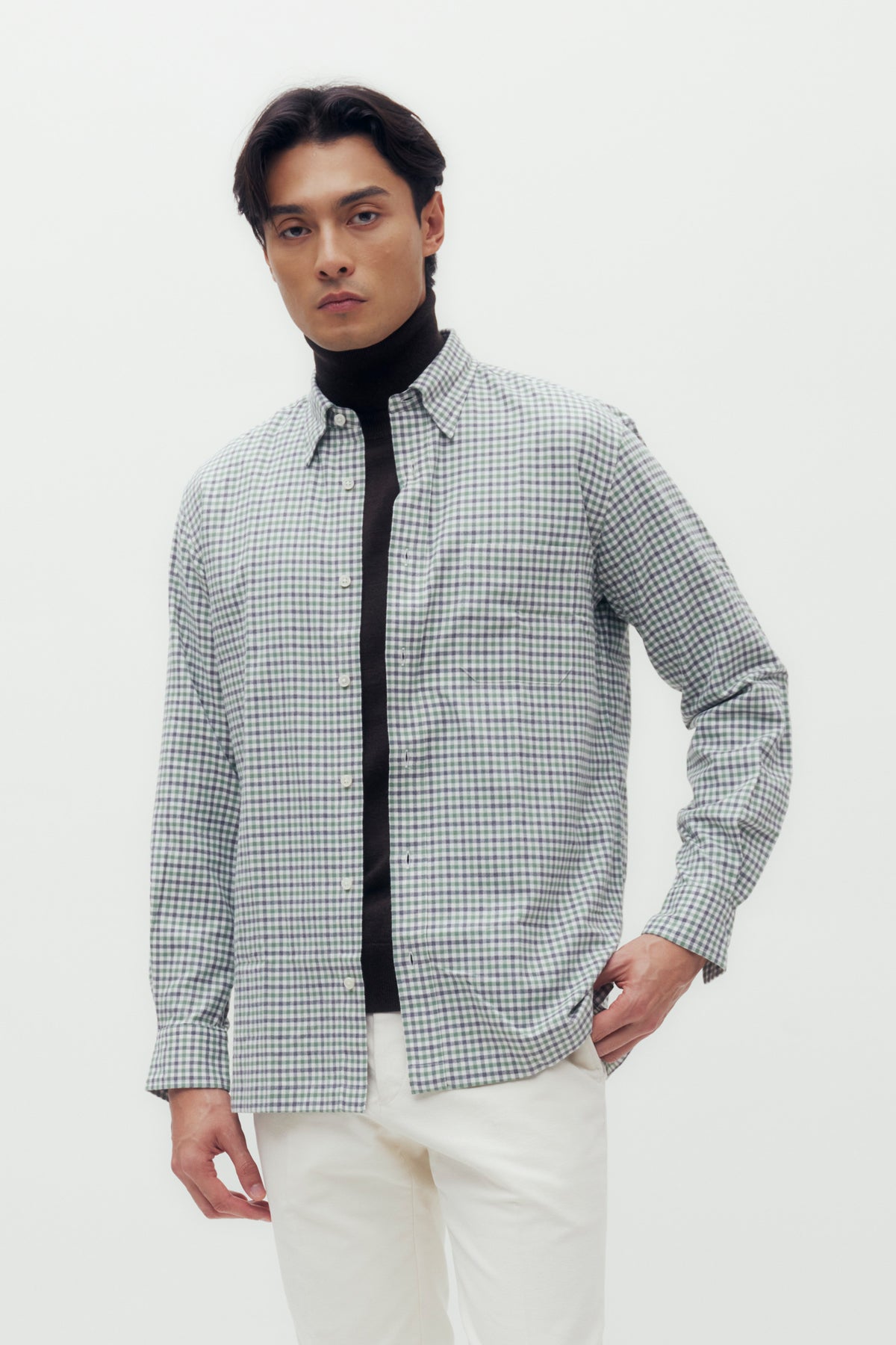 Gingham Check Cotton Shirt