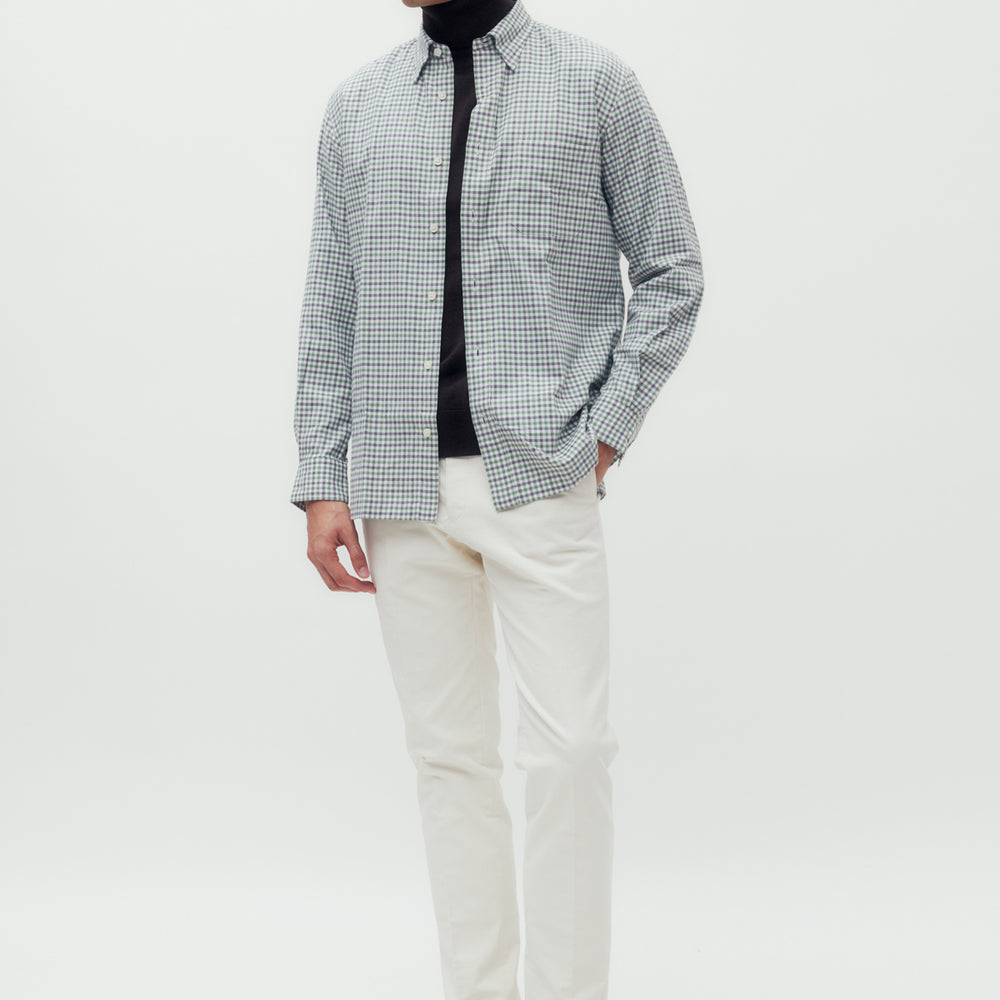 Gingham Check Cotton Shirt