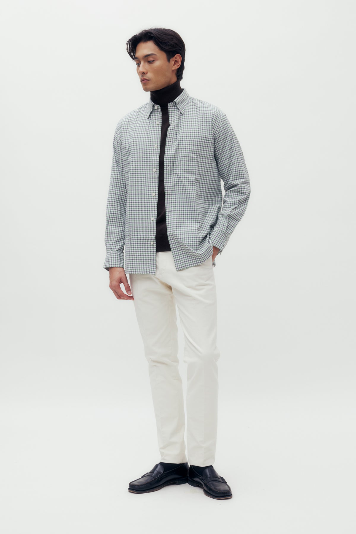 Gingham Check Cotton Shirt