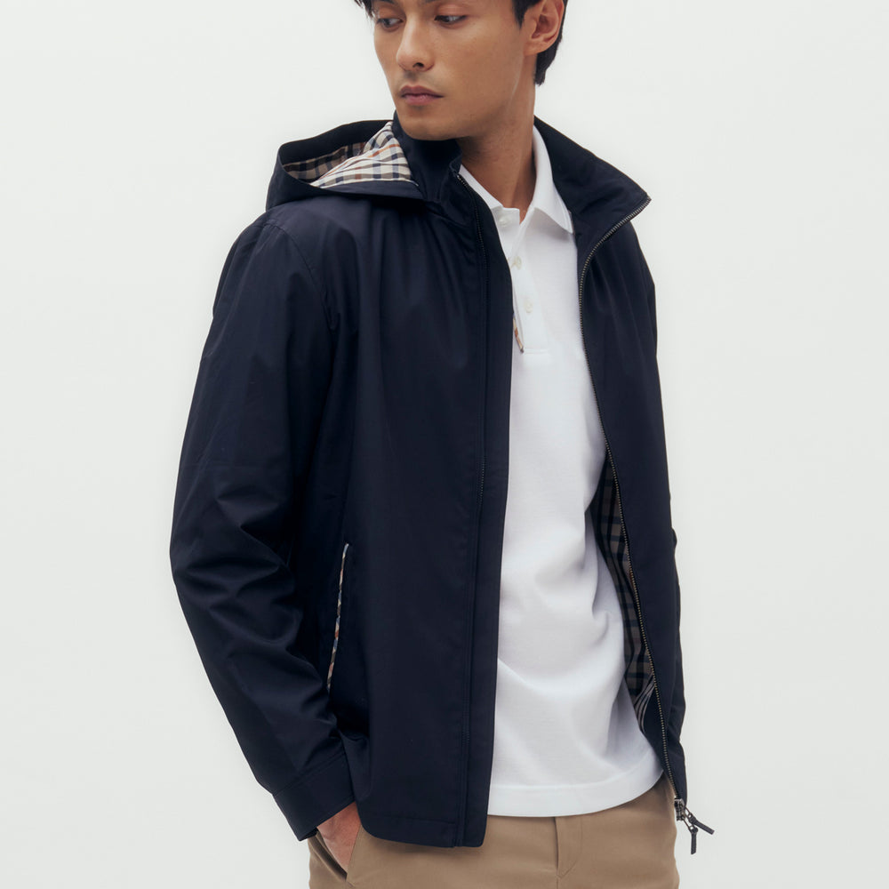 
                      
                        Two-way Zip Hooded Blouson
                      
                    