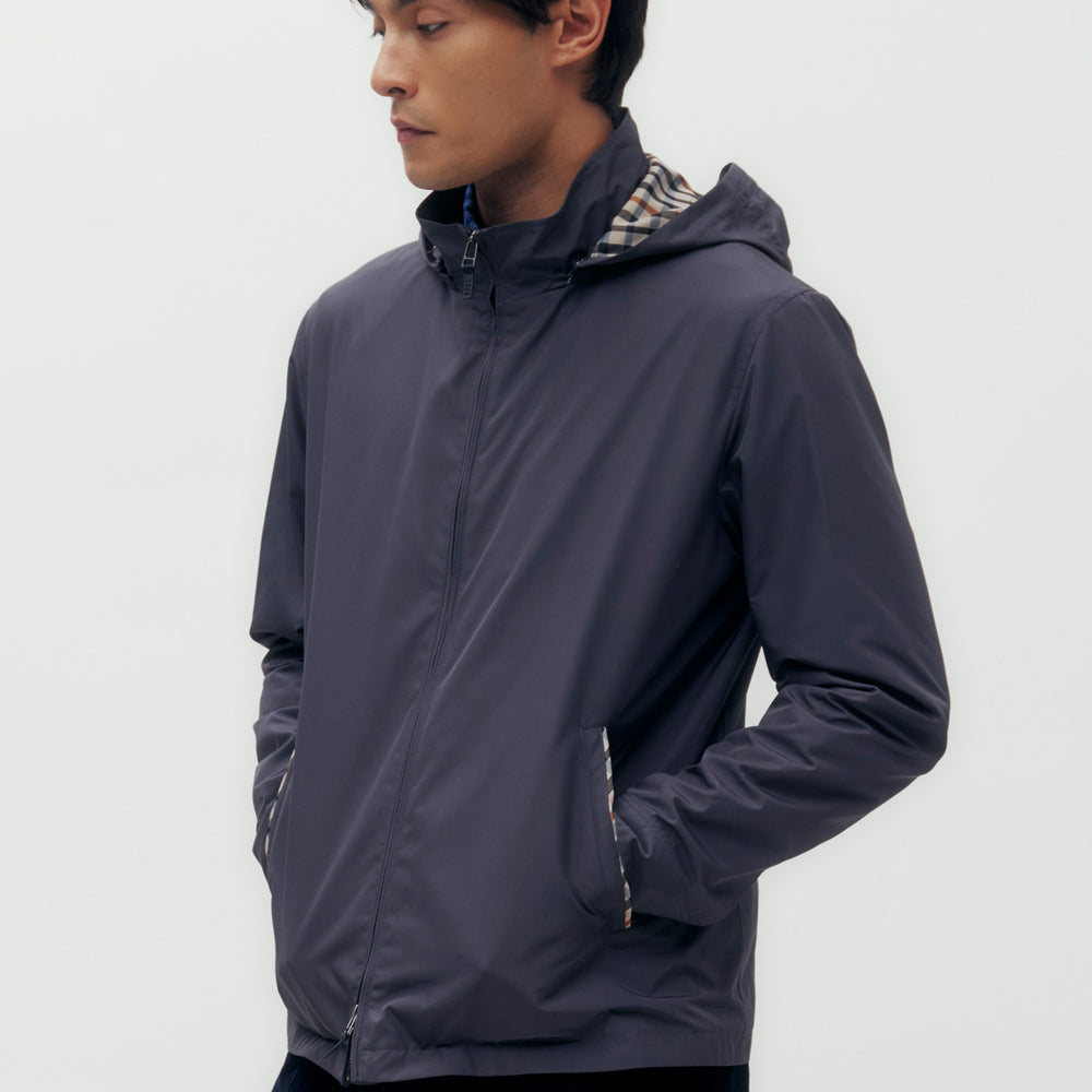 
                      
                        Two-way Zip Hooded Blouson
                      
                    