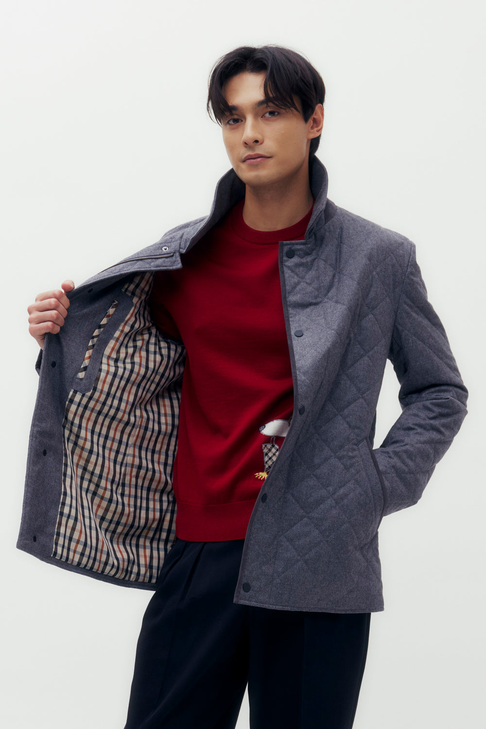 Quilted Blouson Wool Jacket