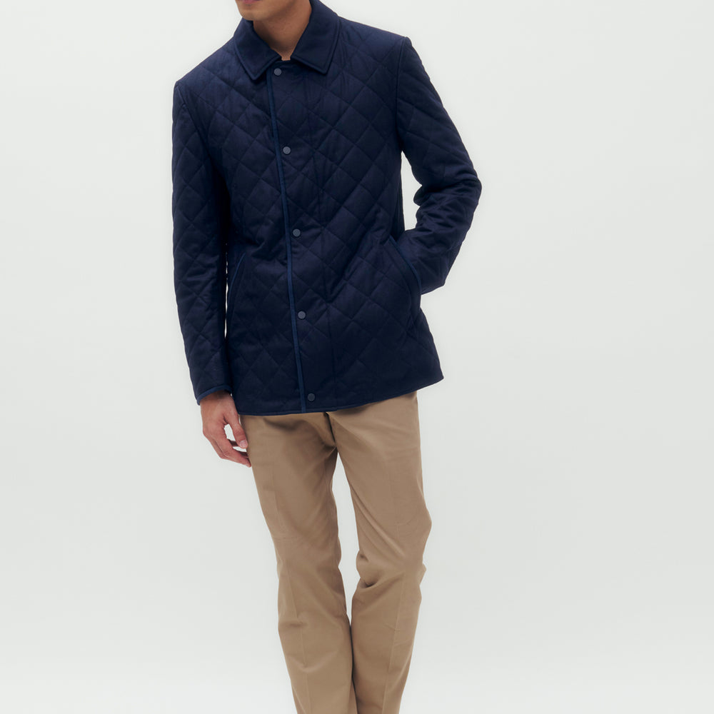 Quilted Blouson Wool Jacket