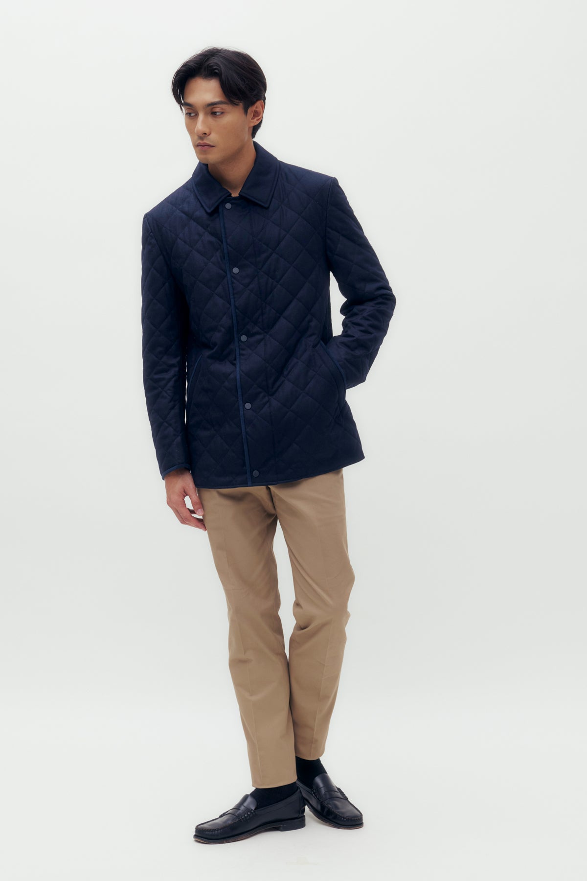 Quilted Blouson Wool Jacket