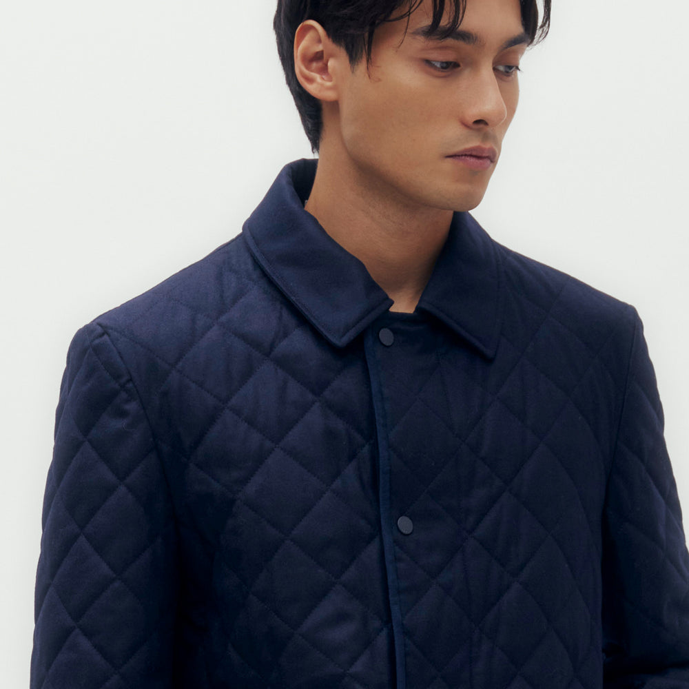 
                      
                        Quilted Blouson Wool Jacket
                      
                    