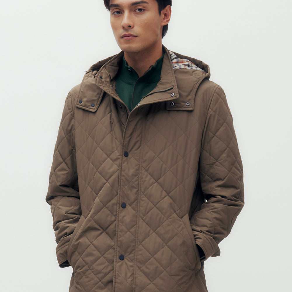 Quilted Blouson Jacket with Hood