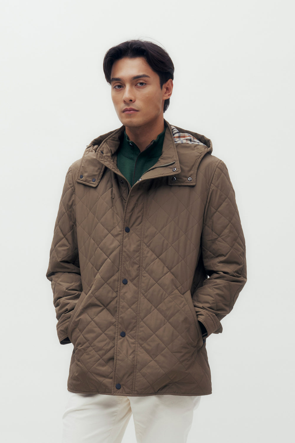 Quilted Blouson Jacket with Hood