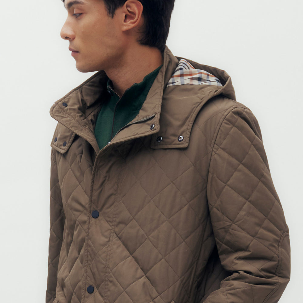 
                      
                        Quilted Blouson Jacket with Hood
                      
                    