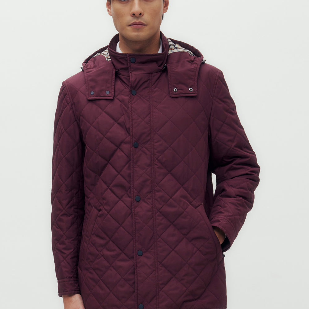 
                      
                        Quilted Blouson Jacket with Hood
                      
                    