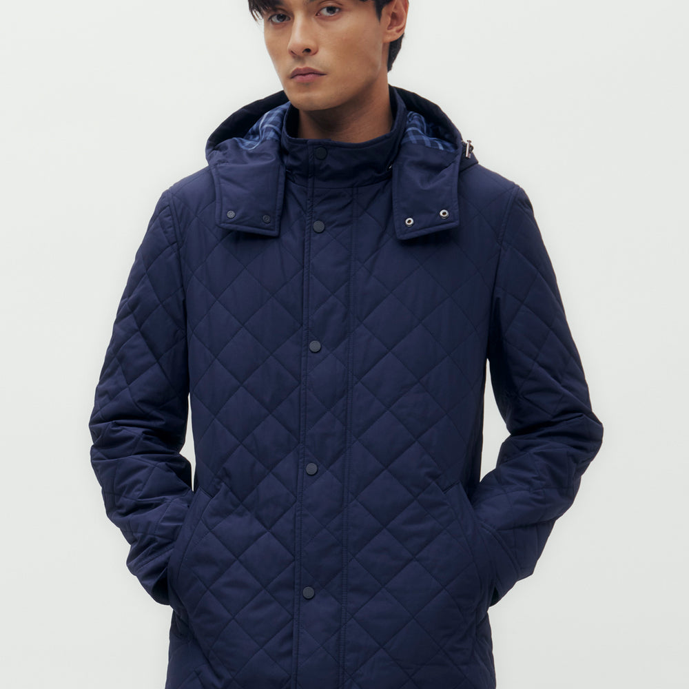 
                      
                        Quilted Blouson Jacket with Hood
                      
                    