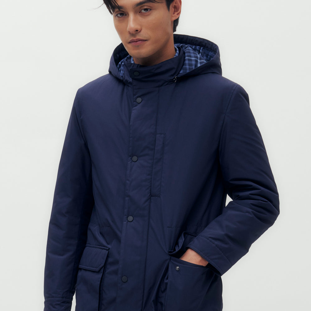 Large Pocket Blouson Jacket with Hood