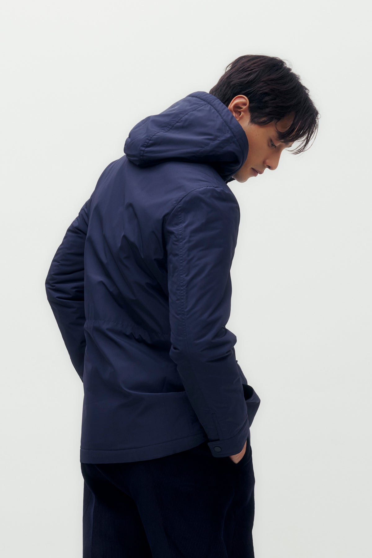 Large Pocket Blouson Jacket with Hood