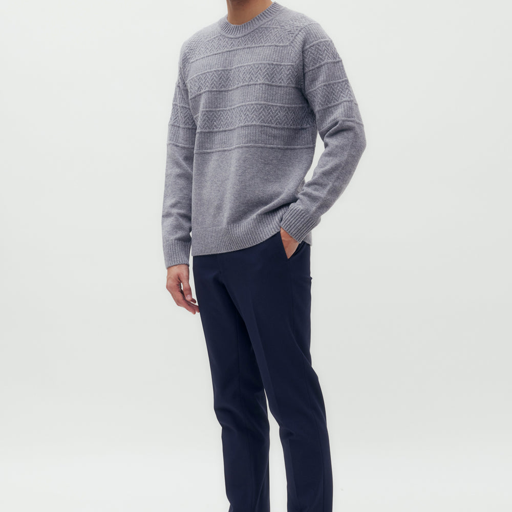 
                      
                        Jacquard Crew Neck Sweater
                      
                    