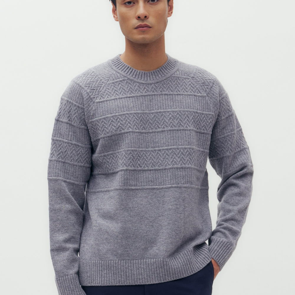 Jacquard Crew Neck Sweater