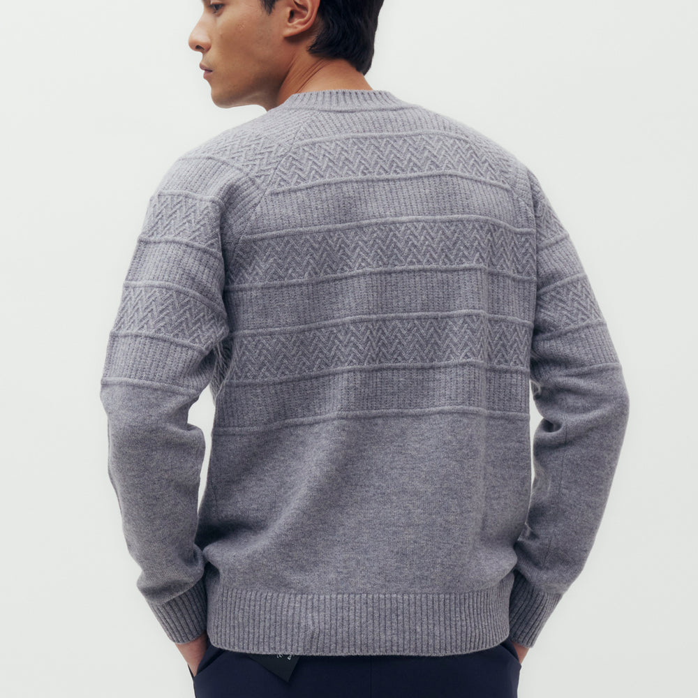 Jacquard Crew Neck Sweater