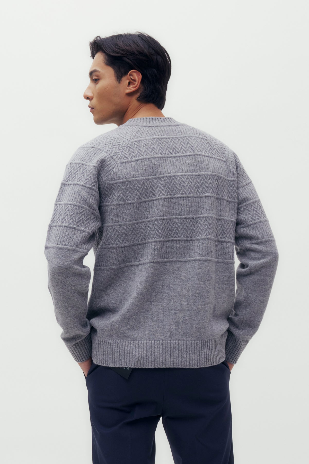 Jacquard Crew Neck Sweater