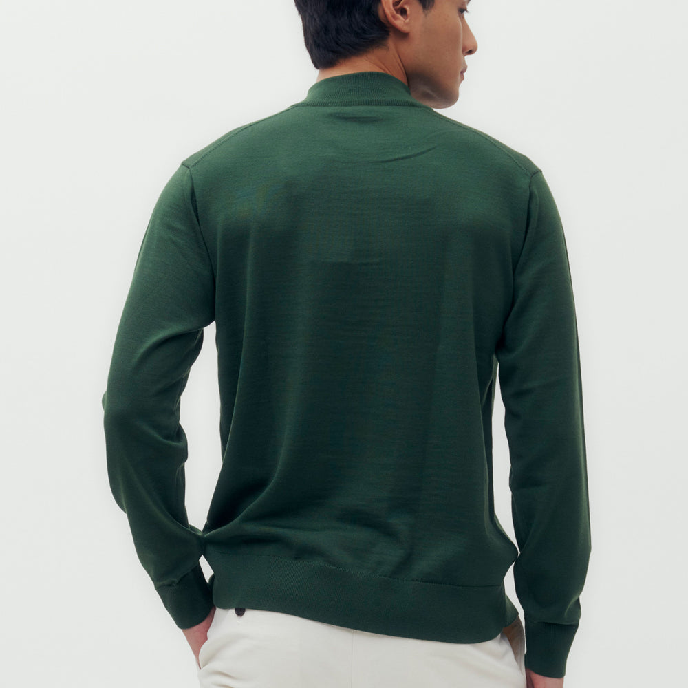 Stand Collar Polo Sweater