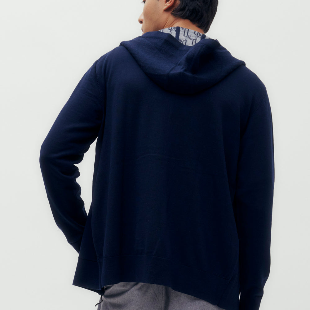 DAKS Logo Hooded Cardigan