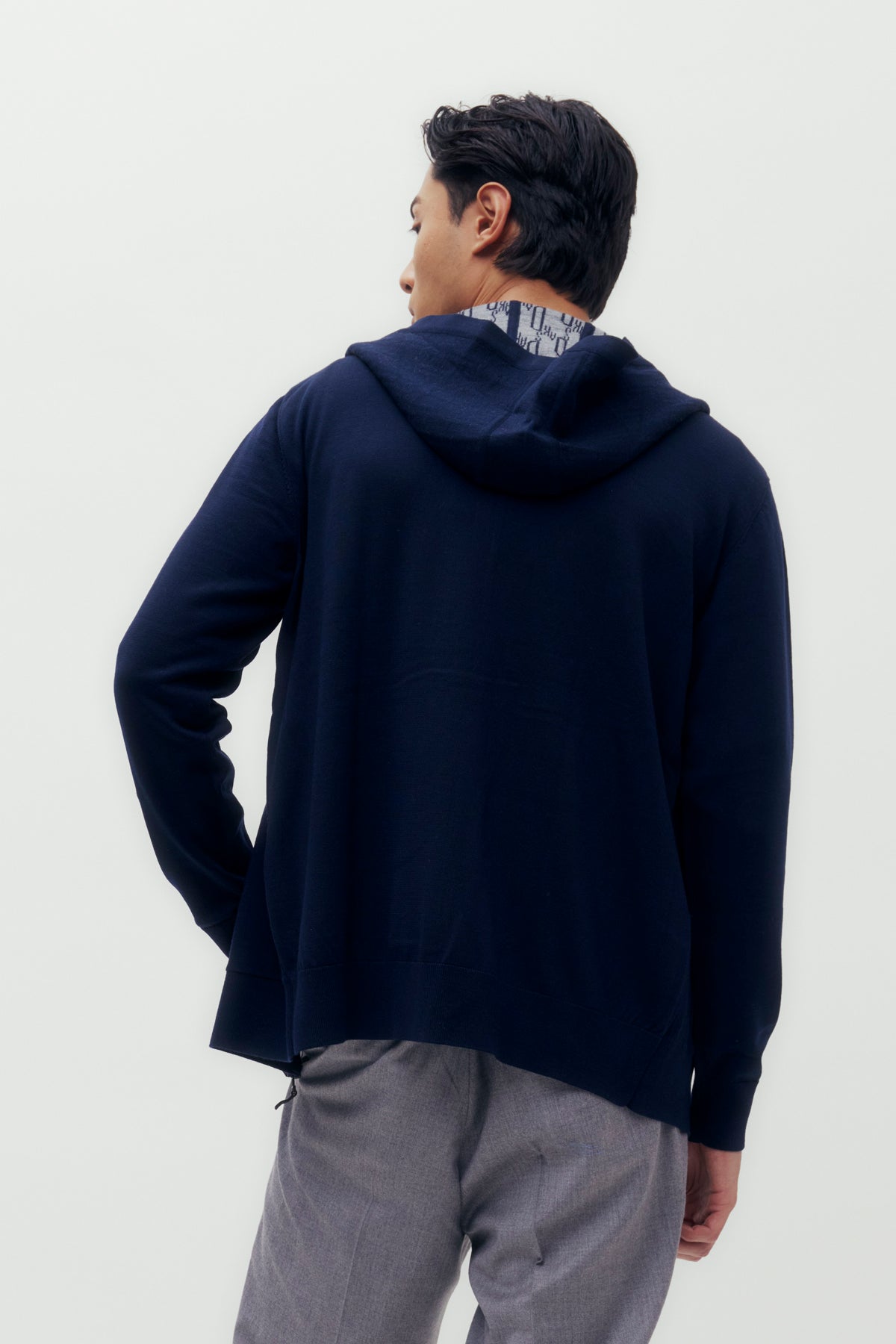 DAKS Logo Hooded Cardigan