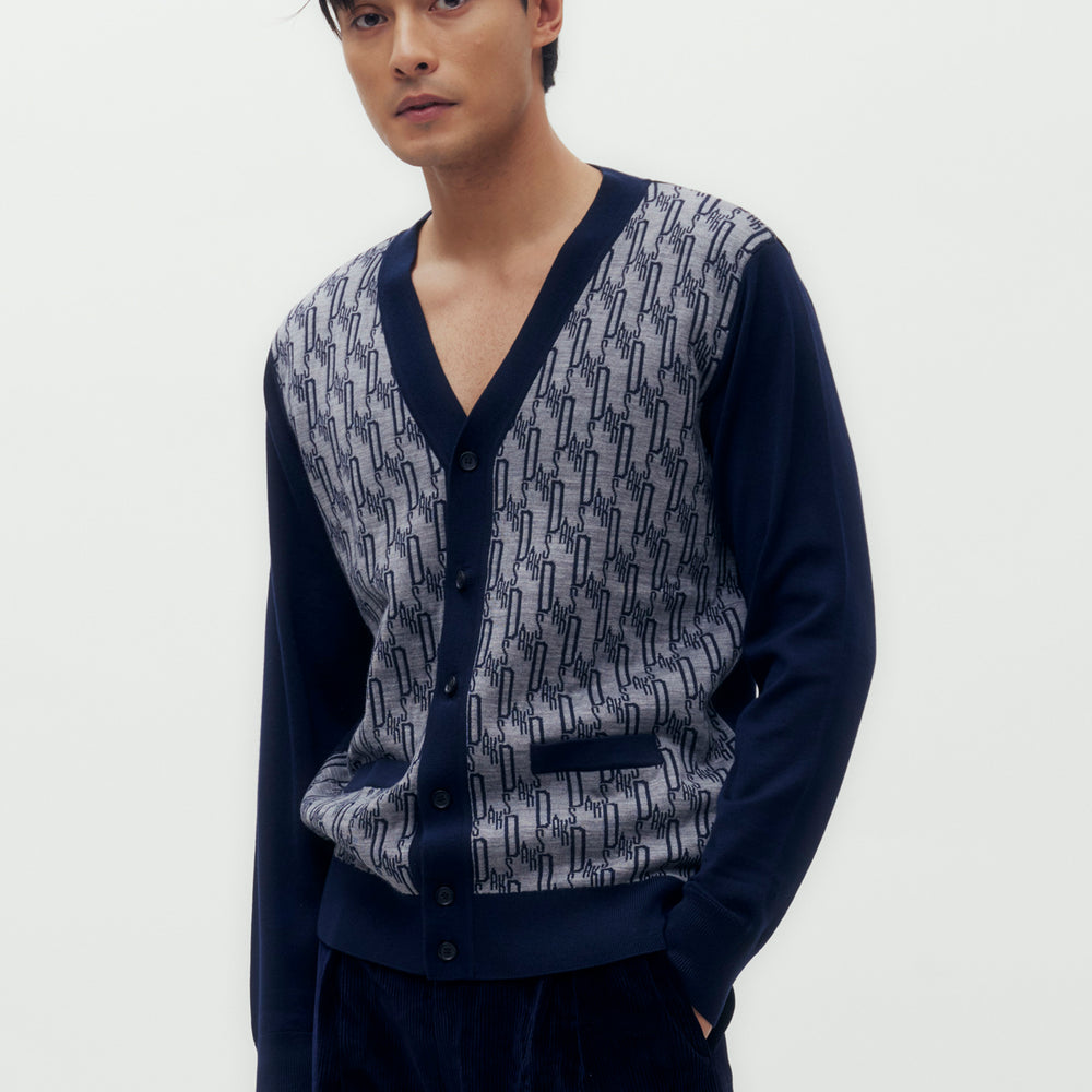 DAKS Monogram Knitted Cardigan