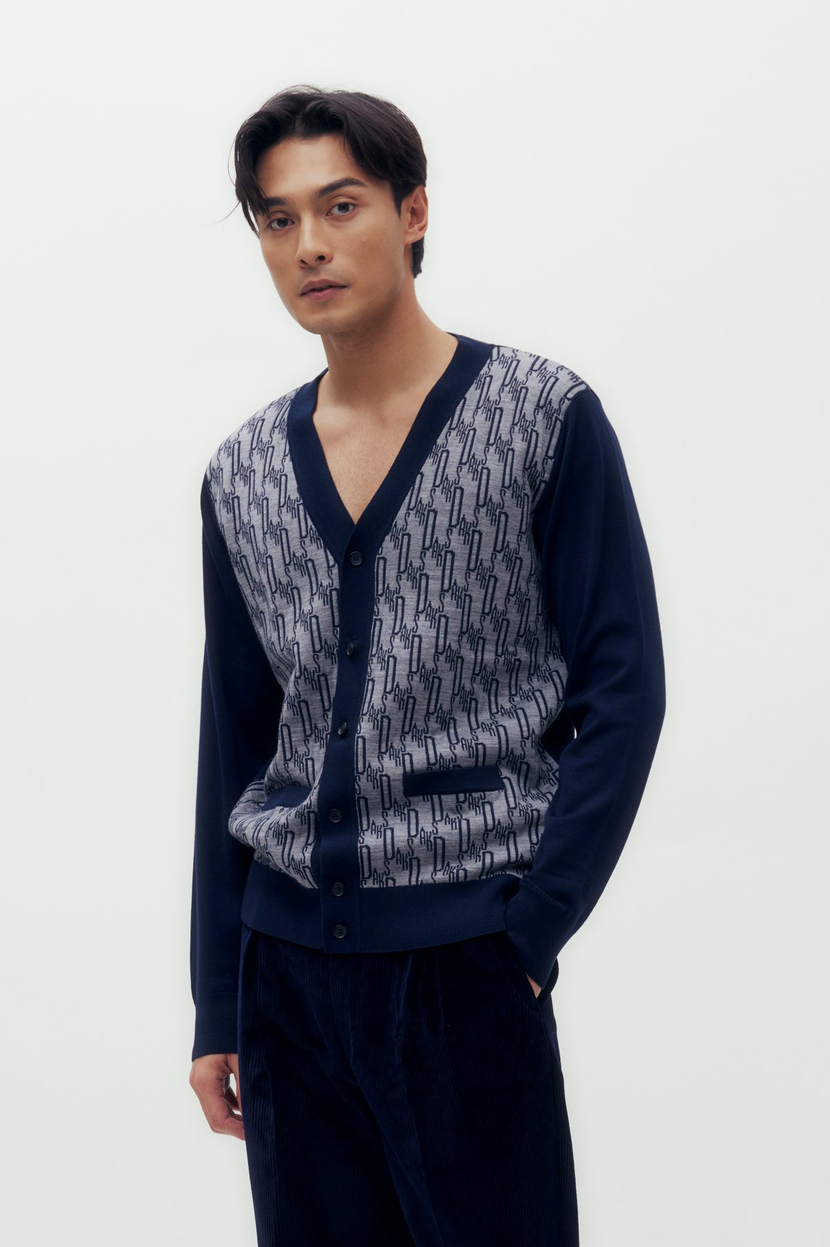 DAKS Monogram Knitted Cardigan