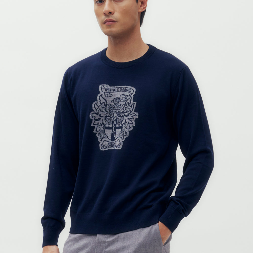 Coat of Arms Motif Sweater