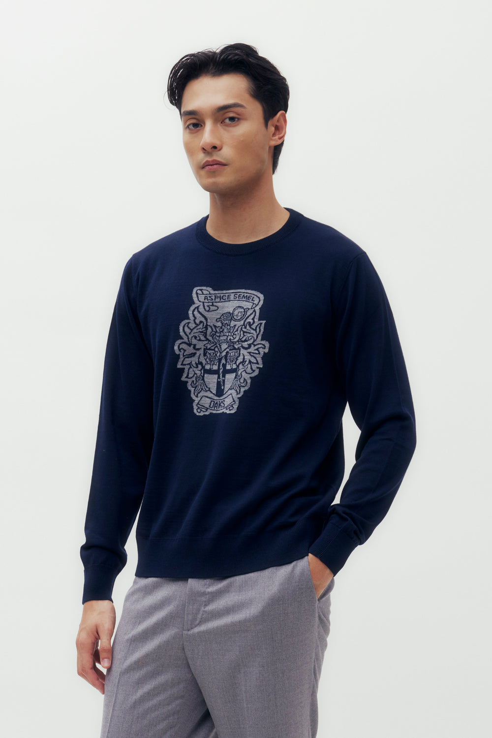 Coat of Arms Motif Sweater