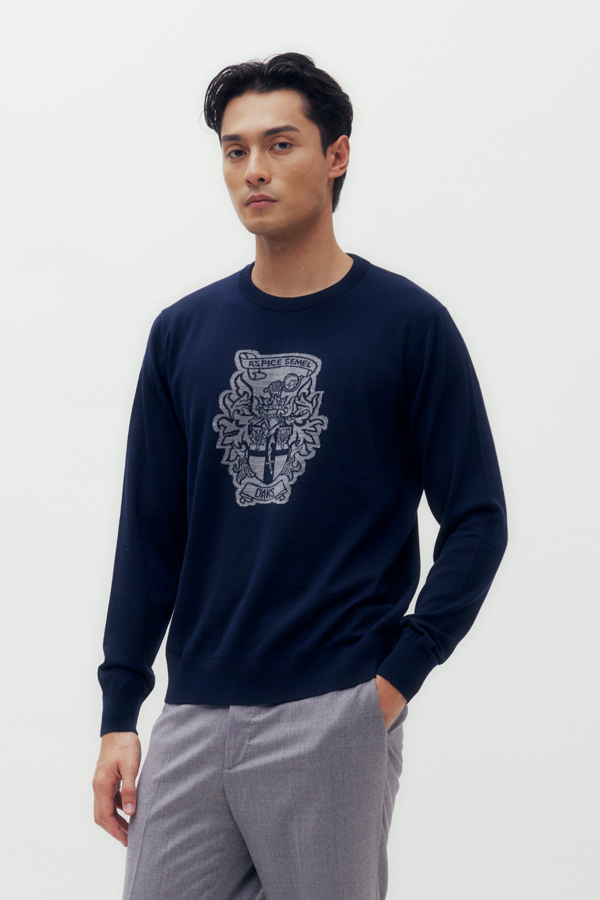 Coat of Arms Motif Sweater