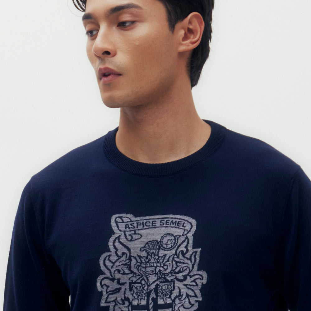 
                      
                        Coat of Arms Motif Sweater
                      
                    