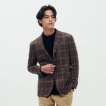 Wool Cashmere Blend Checked Jacket
