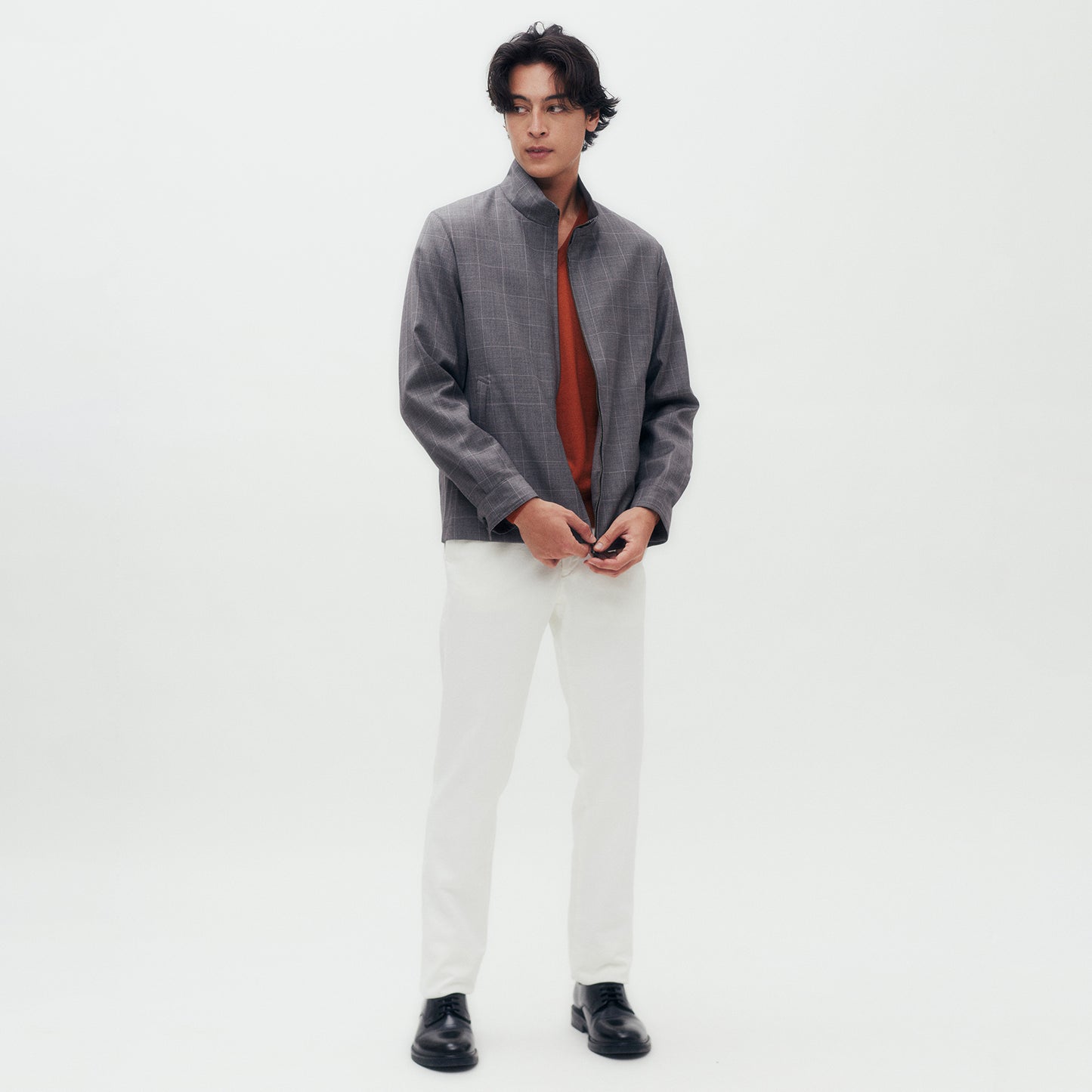 Windowpane Check Blouson Jacket DGM