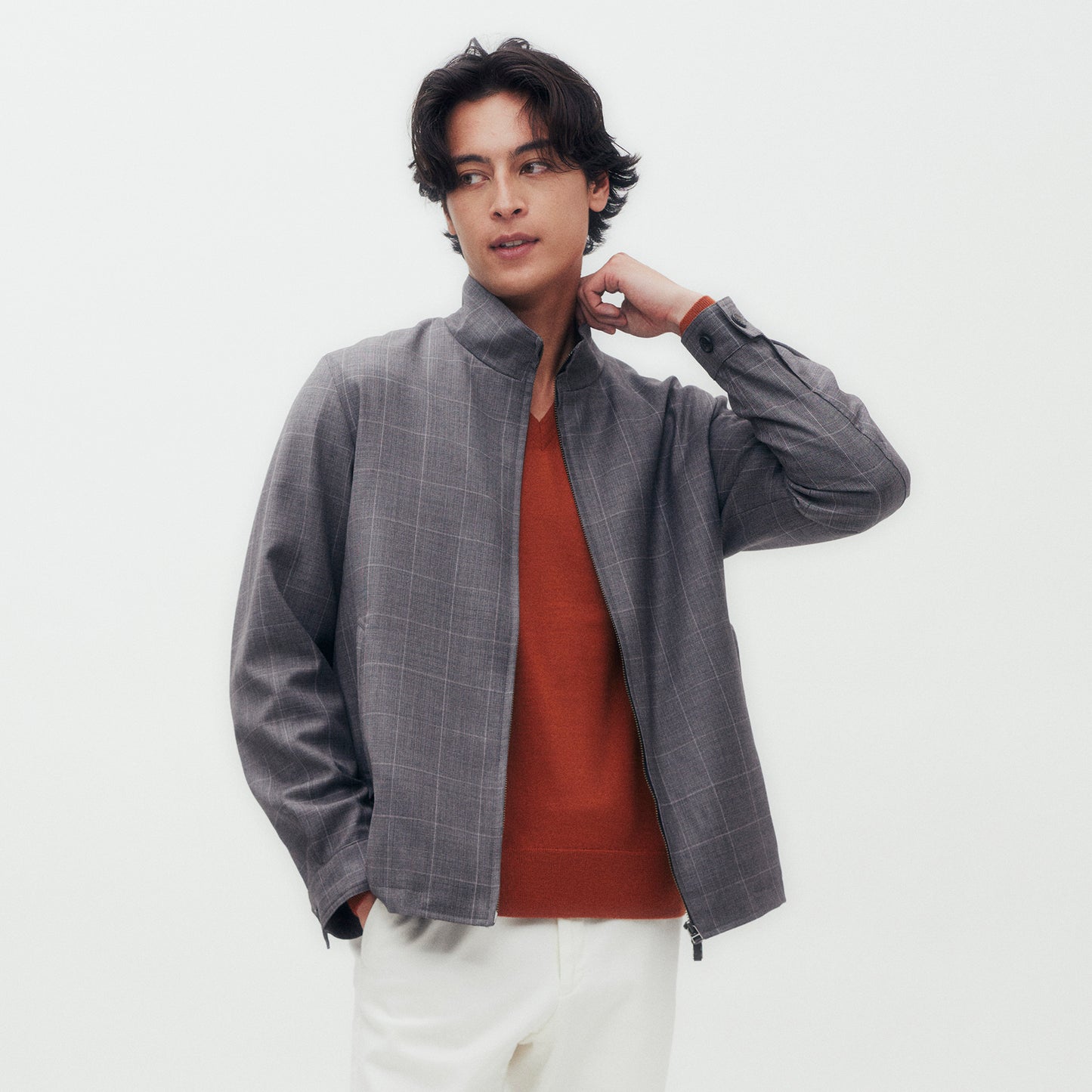 Windowpane Check Blouson Jacket DGM