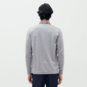 Check Collar Knit Polo Shirt DG M