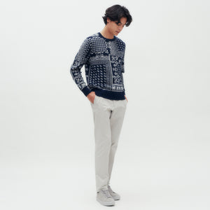 Scarf Print Knit Sweater