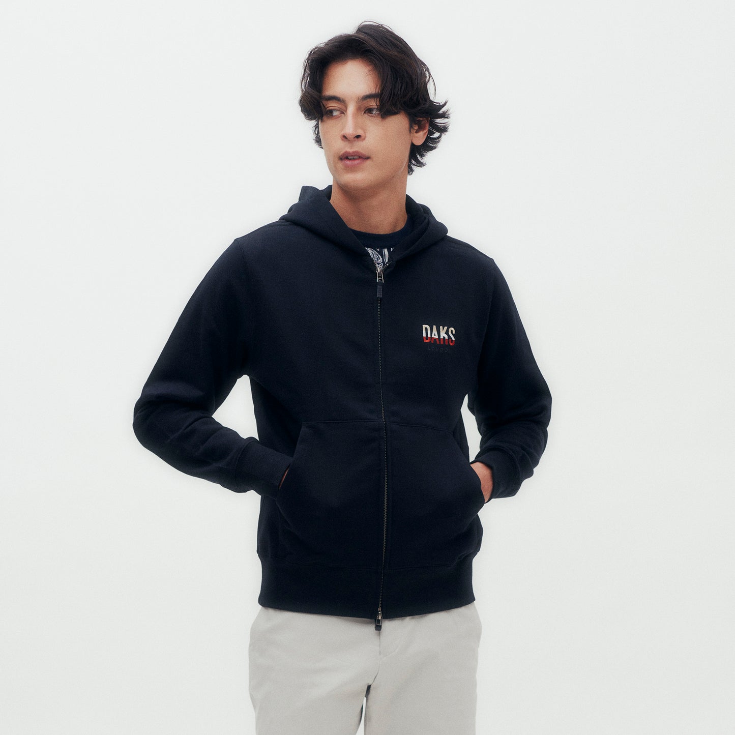 DAKS Logo Zip-up Hoodie DG M