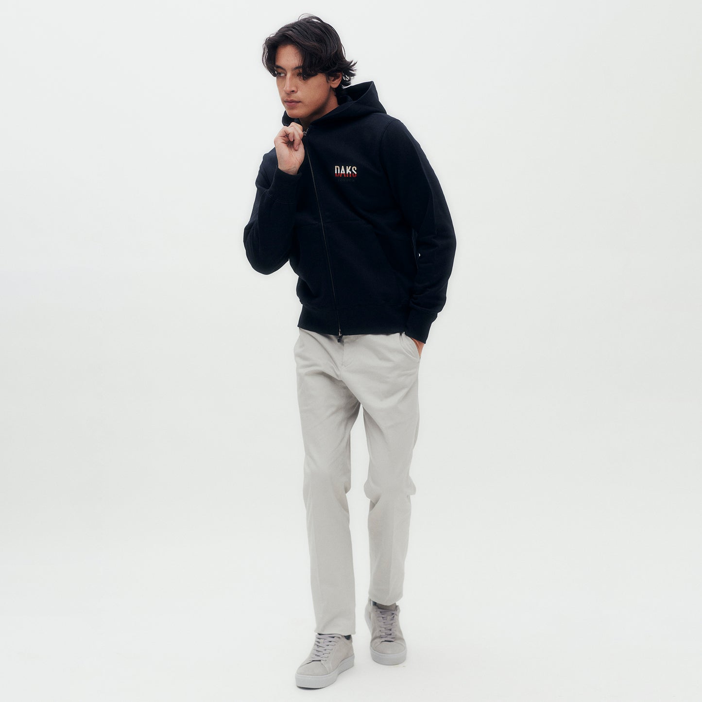 DAKS Logo Zip-up Hoodie DG M