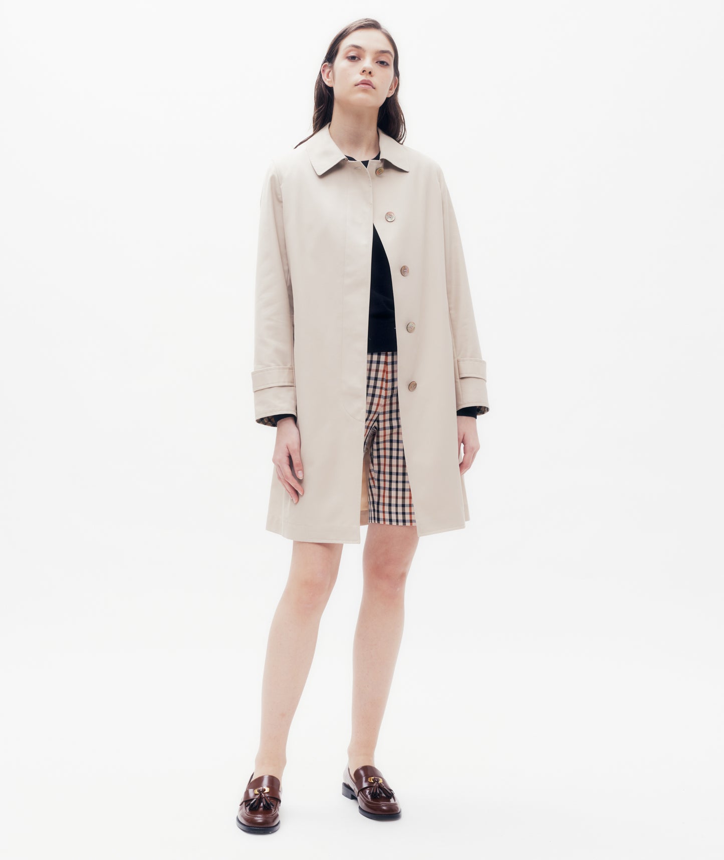 House Check Collar Long Coat DAKS Hong Kong