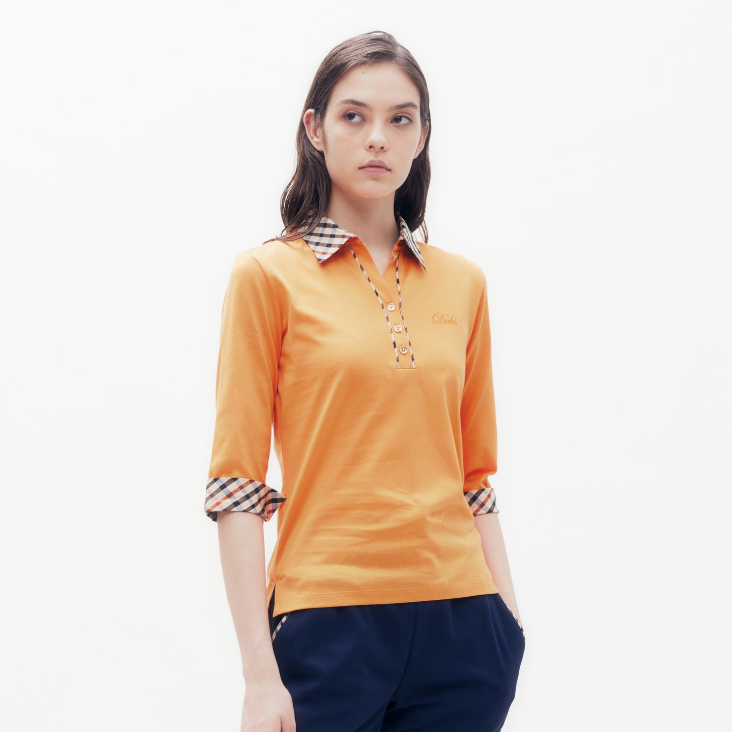 V-neck House Check Polo Shirt DG L