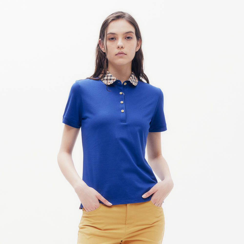 
                      
                        House Check Round Collar Polo Shirt DG L
                      
                    