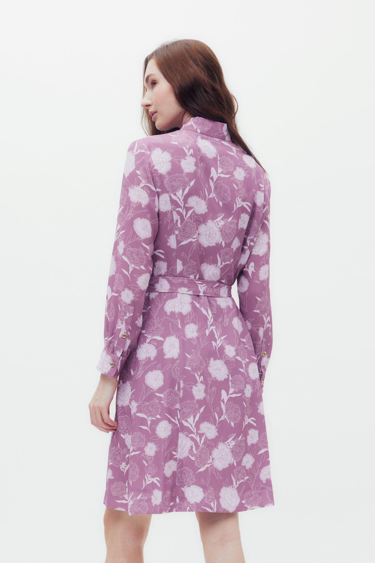 Carnation Print Shirt Dress