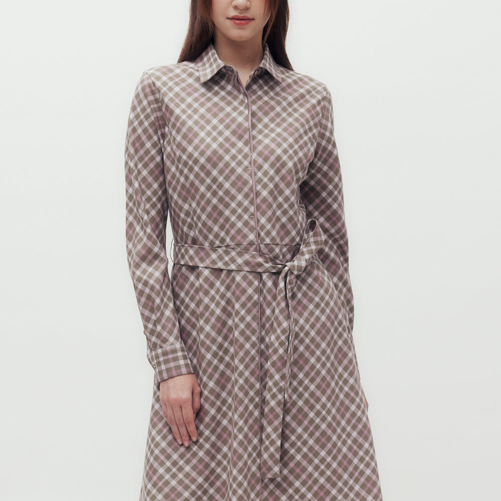 Bias Check Belt Dress