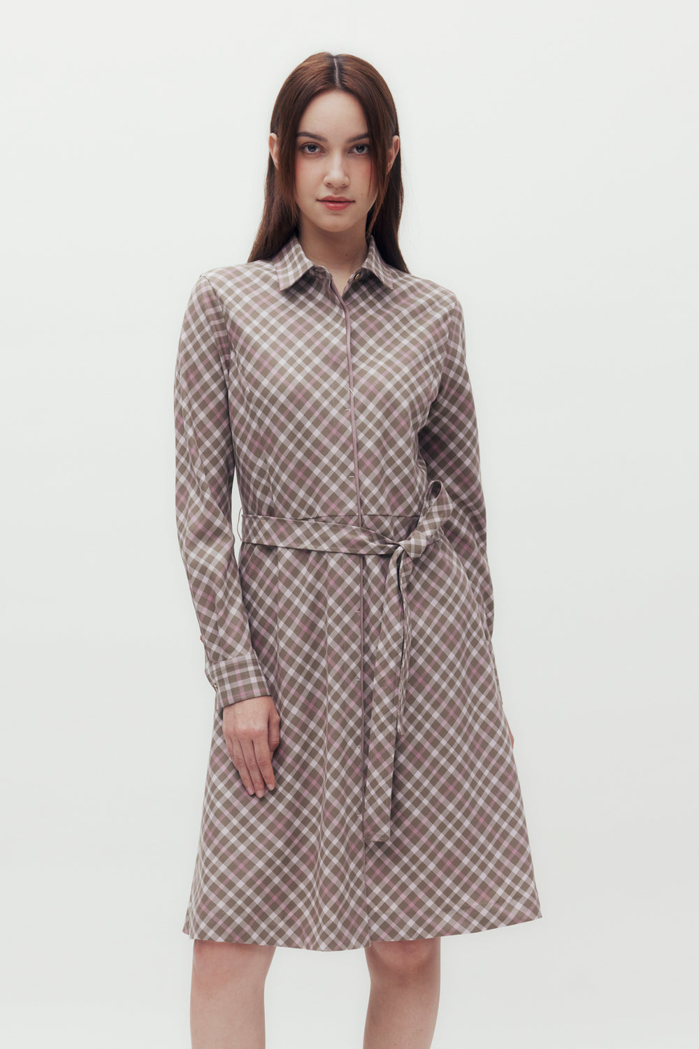 Bias Check Belt Dress