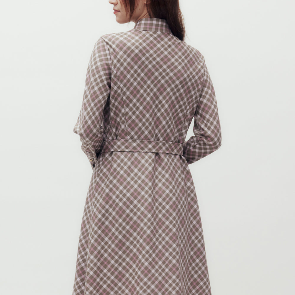 Bias Check Belt Dress