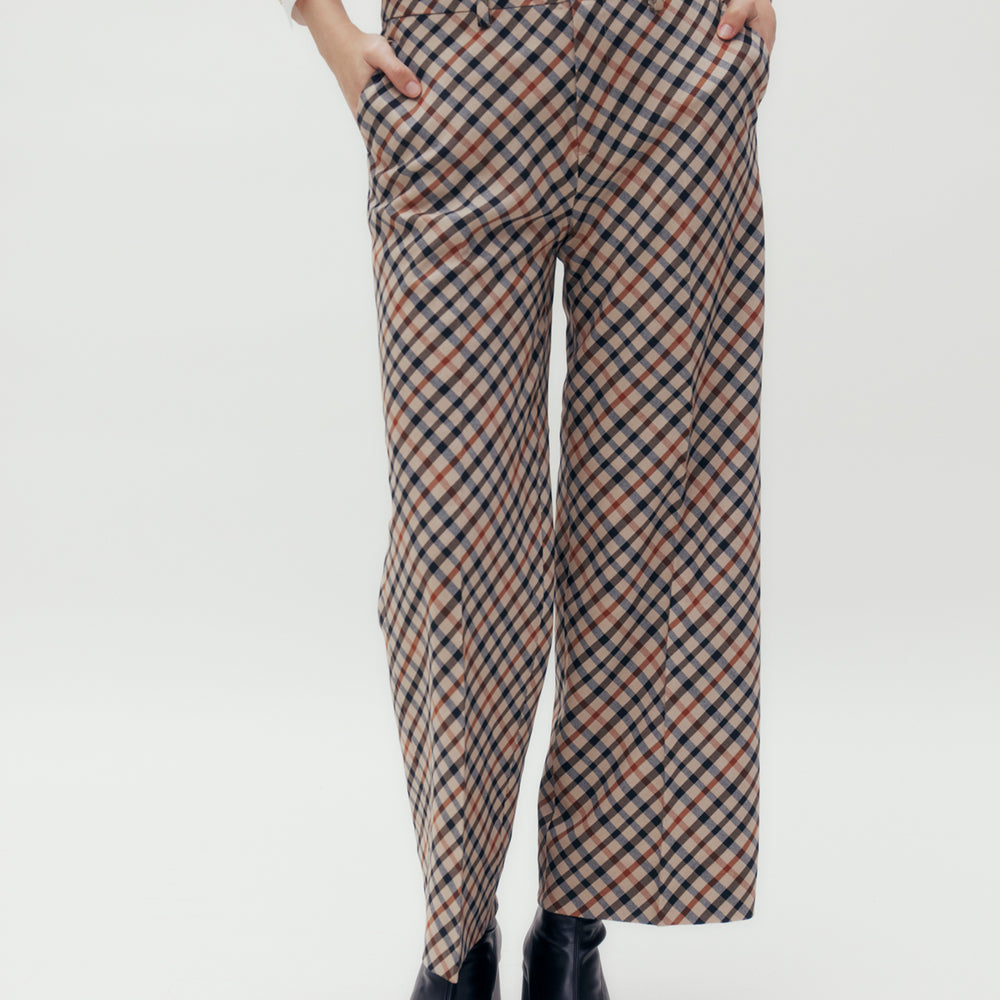 Bias House Check Culotte Pants