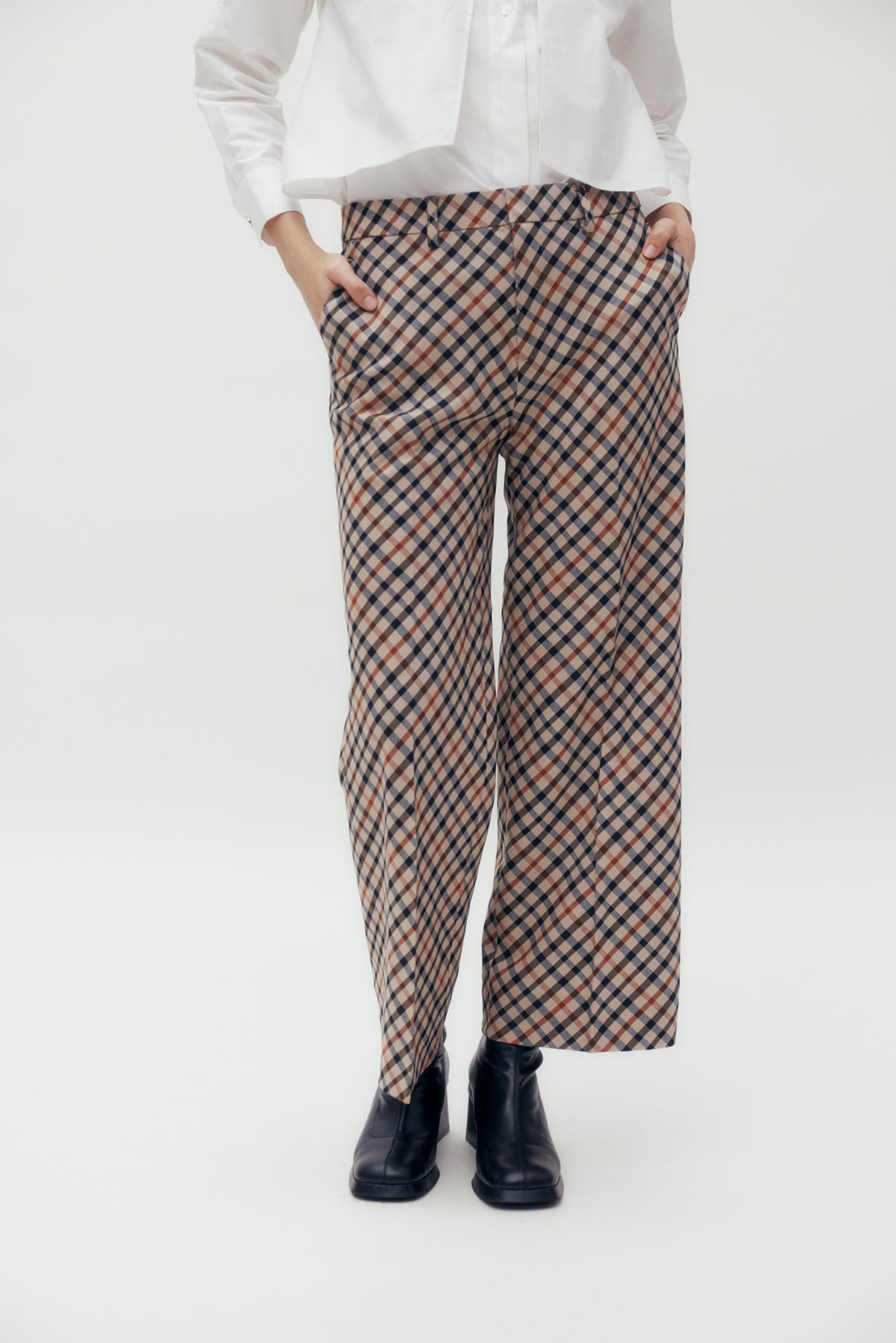 Bias House Check Culotte Pants